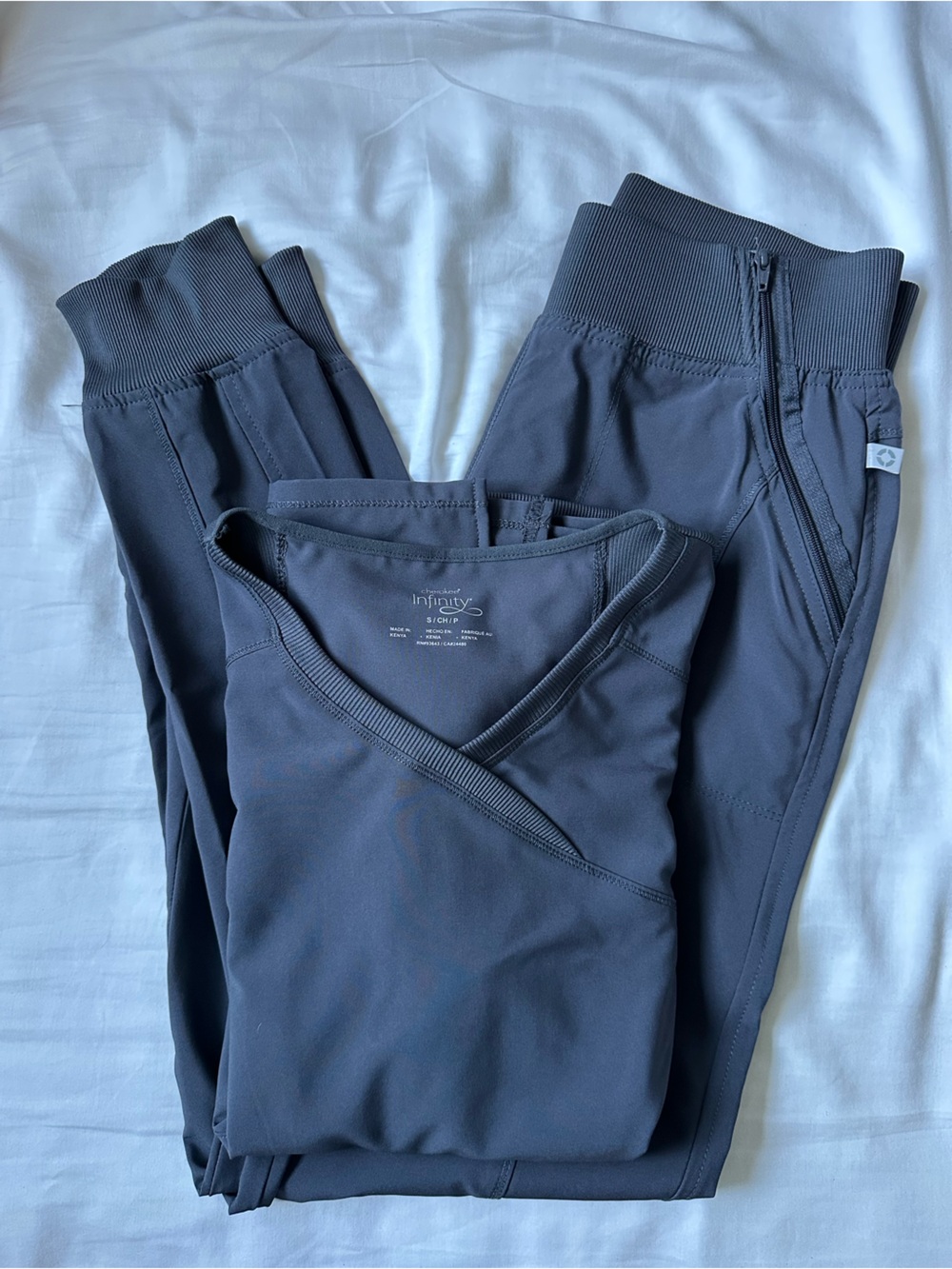Cherokee Infinity Women’s Scrub Set Top & Bottoms Size S Tall
